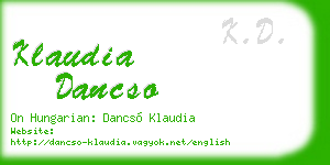 klaudia dancso business card